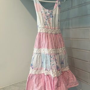 Tommy Bahama Pink & White Floral Tiered Sundress for Girls